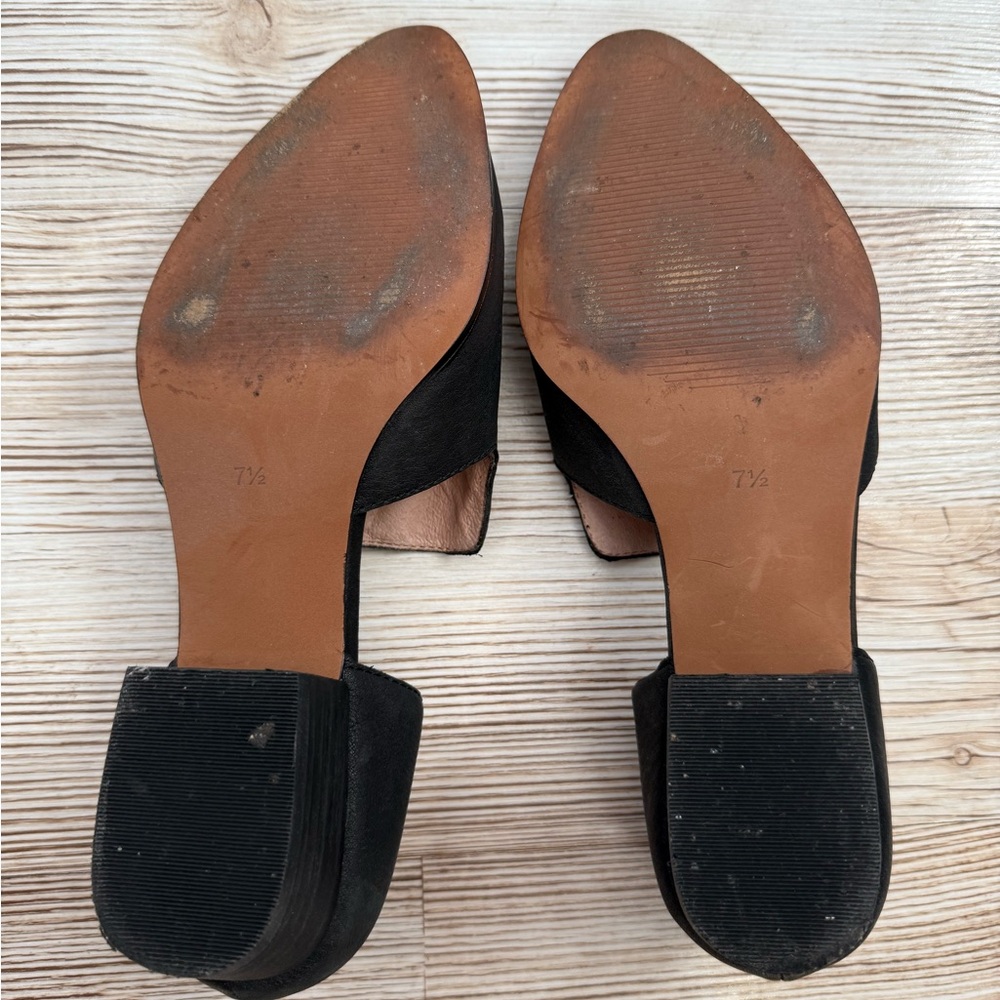 Madewell Leather Dorsay Style Cutout Loafers - Black, Size 7.5 - Picture 5 of 5